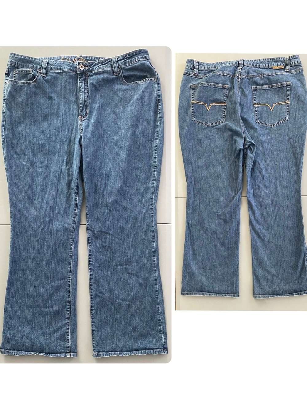 Ethyl Plus Size 20W Blue Stretch Bootcut Jeans Medium Wash